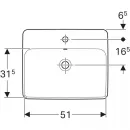 Раковина 55x45 см Geberit VariForm 500.740.01.2