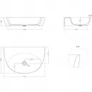 Раковина-чаша Salini S-Sense Alda Wall 03 140313GF 71x45 см, накладная, подвесная, покраска по RAL глянец полностью
