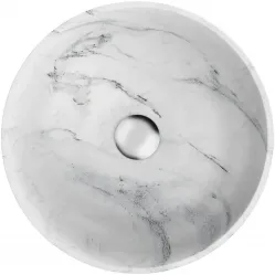 Раковина-чаша Omoikiri Hitomi-WH Marble 4972078 41x41 см, накладная, белый мрамор