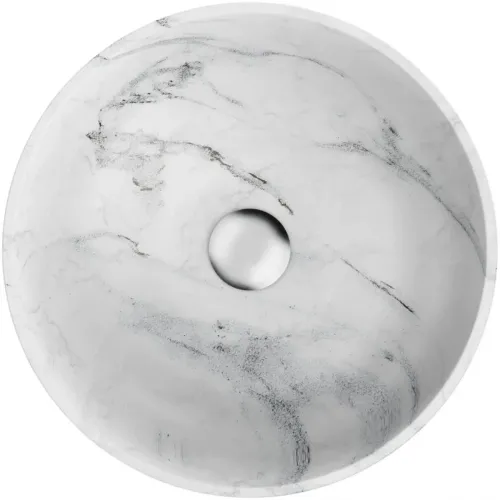 Раковина-чаша Omoikiri Hitomi-WH Marble 4972078 41x41 см, накладная, белый мрамор
