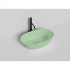 Раковина-чаша Salini S-Sense Sofia 1101106GF6019 56x33,5 см, накладная, бело-зеленый глянец