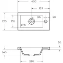 Раковина 40x22 см BelBagno Pietra Mini BB-400-PM-LVB