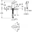 Смеситель для раковины с гигиеническим душем Grohe BauEdge 23757000