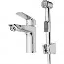 Смеситель для раковины BelBagno Due DUE-LVM/HGN-CRM-W0 с гигиеническим душем, без донного клапана, хром