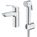 Смеситель для раковины без донного клапана с гигиеническим душем Grohe Eurosmart 23124003