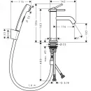 Смеситель для раковины Hansgrohe Tecturis S 73211670 с гигиеническим душем, донным клапаном, черный матовый