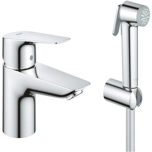 Смеситель для раковины с гигиеническим душем без донного клапана Grohe BauEdge New 23757001