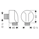 Шланговое подключение Hansgrohe Fixfit Е 27454000