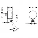 Шланговое подключение Hansgrohe Fixfit 27506000