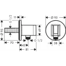 Подключение для душевого шланга с держателем Hansgrohe FixFit S 26888670