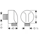 Подключение для душевого шланга Hansgrohe Fixfit E 27458000