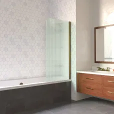 Шторка на ванну Vegas Glass EV LUX 60 05 Moru R 60 см R, профиль бронза, стекло рифленое