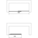 Шторка для ванны Vincea VSB-6E900CLB-L 90 см L, профиль черный матовый, стекло прозрачное