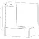 Шторка для ванны 80 см Damixa Skyline DX35WBS-080-140MT прозрачное