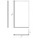 Шторка на ванну Damixa Skyline DX35WBS-D7W1-150MT 80 см, профиль хром, стекло прозрачное