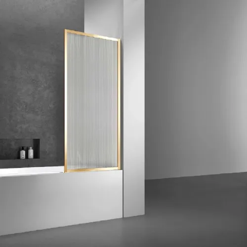 Шторка на ванну Vincea VSB-41700FLG 70 см, профиль золотой матовый, стекло рифленое