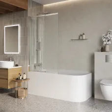 Шторка на ванну BelBagno Luce LUCE-VF-11-100/145-C-Cr 100 см, профиль хром, стекло прозрачное