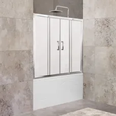 Шторка для ванны 150-180 см BelBagno UNIQUE-VF-2-150/180-140-M-Cr матовое