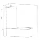 Шторка для ванны 80 см AM.PM Gem W90BS-080-140CM матовое