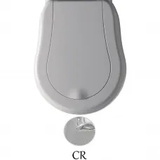 Сиденье для унитаза с микролифтом белый/хром Kerasan Retro New 108901bi/cr