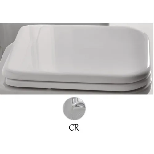 Сиденье для унитаза с микролифтом белый/хром Kerasan Waldorf 418801bi/cr