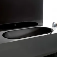 Ванна стальная Bette Lux Oval 3466-035 180x80 см, черный матовый