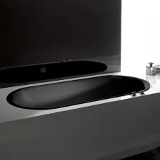 Ванна стальная Bette Lux Oval 3467-035 PLUS AR 190x90 см, с антискользящим и водоотталкивающим покрытием, черный матовый