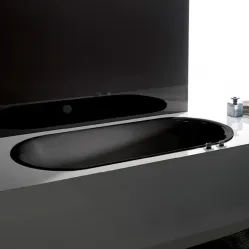 Ванна стальная Bette Lux Oval 3467-035 PLUS AR 190x90 см, с антискользящим и водоотталкивающим покрытием, черный матовый