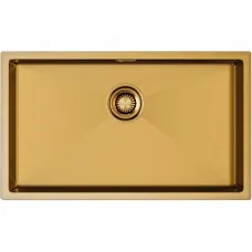 Кухонная мойка Paulmark Aller PM807444-BG 74x44 см, золотой матовый