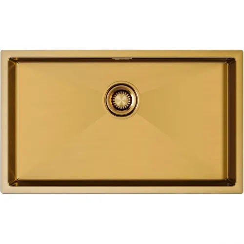 Кухонная мойка Paulmark Aller PM807444-BG 74x44 см, золотой матовый