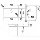 Кухонная мойка Blanco Adano 700-IF InFino зеркальная полированная сталь 522969