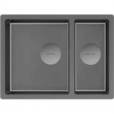 Кухонная мойка Paulmark Next PM225844-GM 58x44 см, вороненая сталь