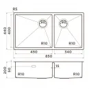Кухонная мойка Omoikiri Taki 85-2-LB-U/IF-GB Side графит 4997039