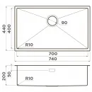 Кухонная мойка Omoikiri Taki 74-U/IF-IN нержавеющая сталь 4993497