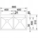 Кухонная мойка Blanco Zerox 400/400-IF/A InFino зеркальная полированная сталь 521648