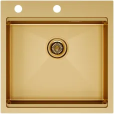Кухонная мойка Paulmark Kroner-Pro PM705151-BG 51x51 см, золотой матовый