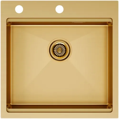 Кухонная мойка Paulmark Kroner-Pro PM705151-BG 51x51 см, золотой матовый