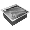 Кухонная мойка Paulmark Kroner-Pro PM705151-BS+R405-BS 51x51 см, нержавеющая сталь