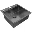 Кухонная мойка Paulmark Kroner-Pro PM705151-GM 51x51 см, вороненая сталь