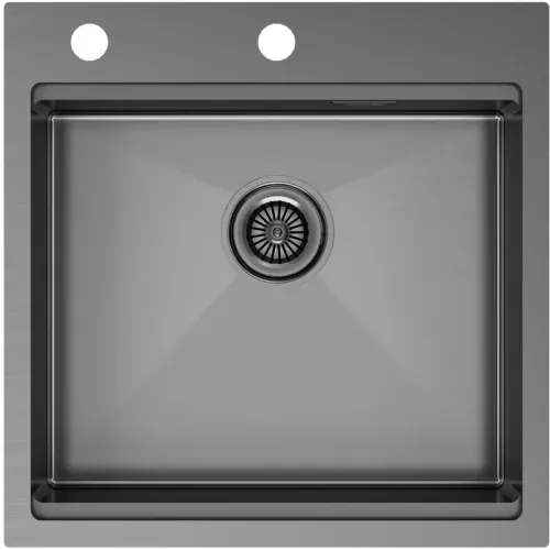 Кухонная мойка Paulmark Kroner-Pro PM705151-GM 51x51 см, вороненая сталь