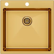 Кухонная мойка Paulmark Kroner-Edge PM775151-BG 51x51 см, золотой матовый