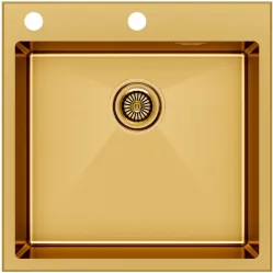 Кухонная мойка Paulmark Kroner-Edge PM775151-BG 51x51 см, золотой матовый
