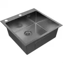Кухонная мойка Paulmark Kroner-Edge PM775151-GM 51x51 см, вороненая сталь