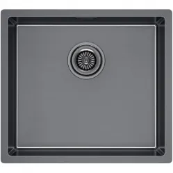 Кухонная мойка Paulmark Lassan LA49-GM 49x44 см, вороненая сталь