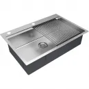 Кухонная мойка Paulmark Kroner-Pro PM707551-BS+R405-BS 75x51 см, нержавеющая сталь