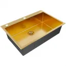 Кухонная мойка Paulmark Kroner-Edge PM777551-BG 75x51 см, золотой матовый