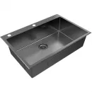 Кухонная мойка Paulmark Kroner-Edge PM777551-GM 75x51 см, вороненая сталь