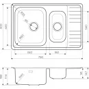 Кухонная мойка нержавеющая сталь Omoikiri Sagami 79-2-IN 4993733