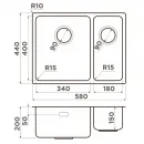 Кухонная мойка Omoikiri Tadzava 58-2-U/I-IN-L Ultra 15 нержавеющая сталь 4997118