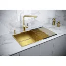 Кухонная мойка Paulmark Next-Skew PM885844-BG 58x44 см, золотой матовый